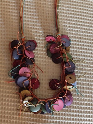 Boho Statement Necklace made of natural wood and tagua, like new