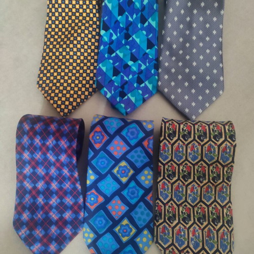 Bundle of Six Classic Branded Silk Ties Like New