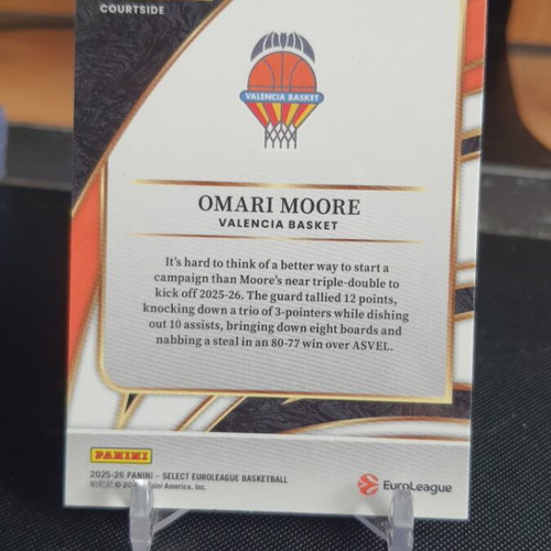 Panini Select EuroLeague 2025-26 Omari Moore Zebra card like new