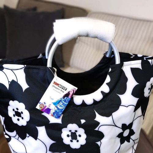 Large Beach Bag shopper new, black and white