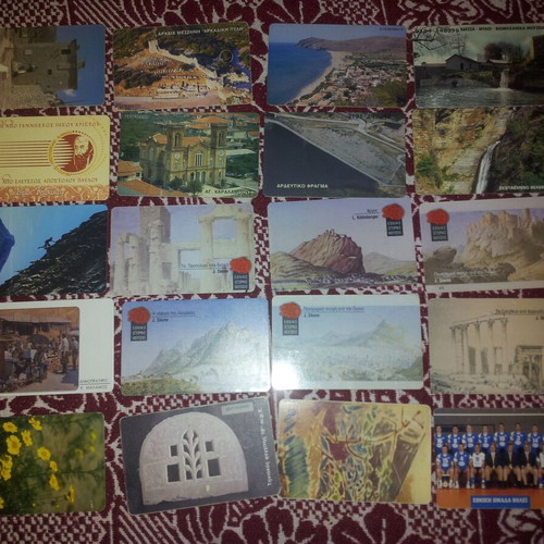 Phone cards used, pack of 20 pieces