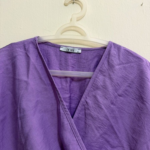 Anel lilac set with wrap crop top and shorts, small, like new