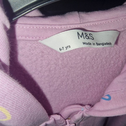 Marks & Spencer pink girls' hoodie, ages 6-7