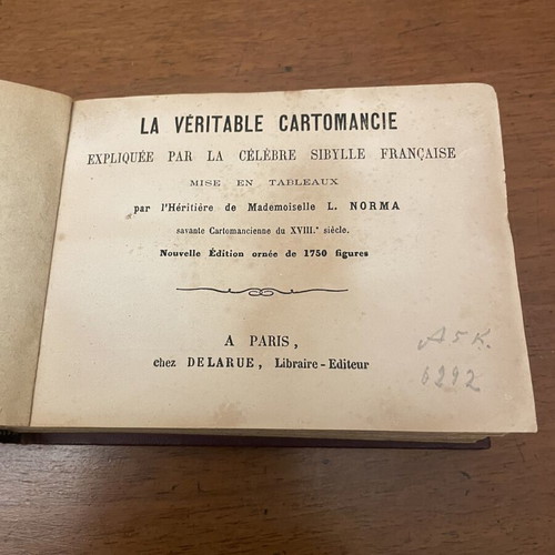 La Veritable Cartomancie book used, Paris edition 1865, French