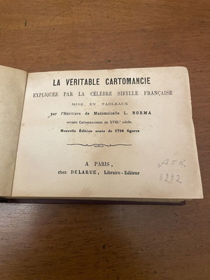 Βιβλίο La Veritable Cartomancie μεταχειρισμένο, έκδοση Παρίσι 1865, γαλλικά