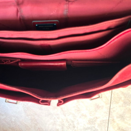 Piquadro leather briefcase for 15.6-inch laptop, like new, red
