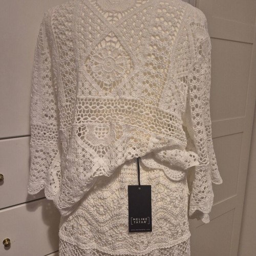 Crochet set new, one size, soft white cotton