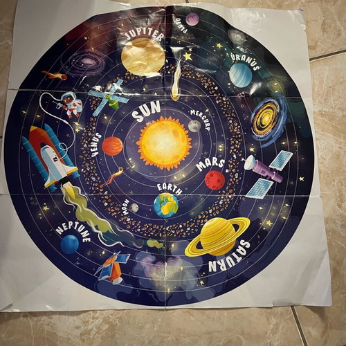 Apli Kids circular solar system puzzle used, 48 pieces