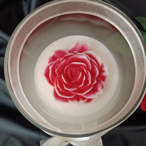 Decorative Rose Scented Candle in Glass Jar made to order