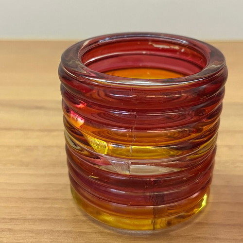 Glass candlesticks used, set of 2 pieces