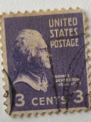 Γραμματόσημα Thomas Jefferson 3cent μεταχειρισμένα 1931-1940