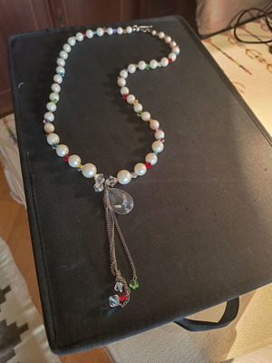 Pearl necklace handmade, new, white