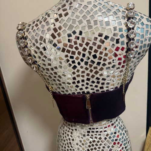 Area Musel bustier purple new with crystal embellishment, size S