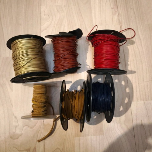 Leather spools like new for jewelry and crafts