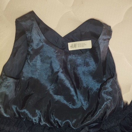 H&M sleeveless festive dress like new, dark blue with tulle
