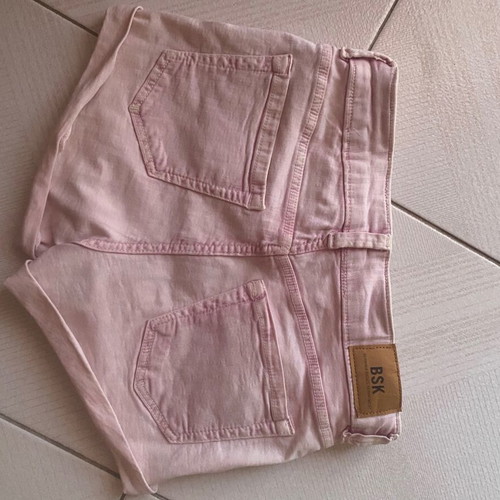 Bershka denim shorts used, light pink, size S