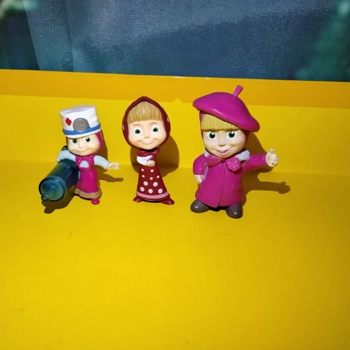 Masha and the Bear collectible figures set of 3 used