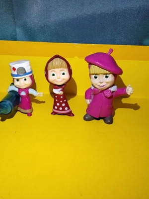 Masha and the Bear collectible figures set of 3 used
