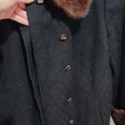 Handmade coat like new with fur on collar and sleeves, size L