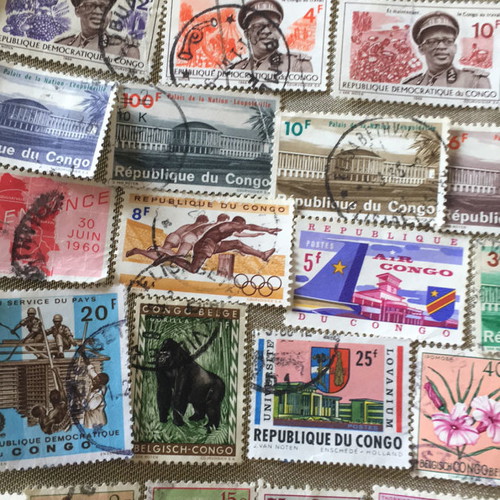 Stamps used from Belgian Congo and Congo, pack of 28