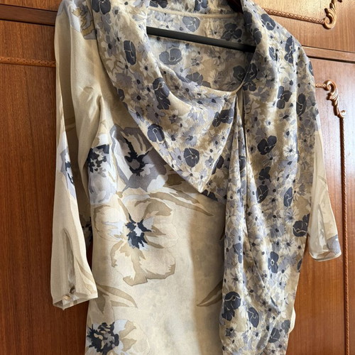 Haute couture double silk blouse, size S-M
