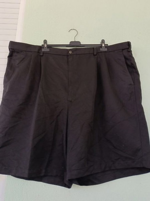 Hagar plus size men's black chino shorts with pleats
