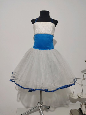 Fairy tulle dress like new for girl 5-6 years white and blue