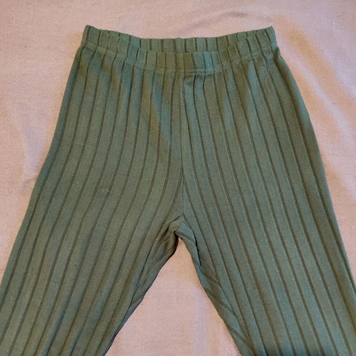 Rib set blouse and leggings new, dark green