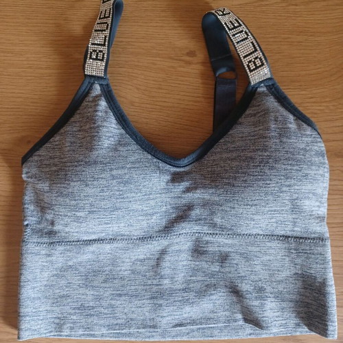 Top new with padding and adjustable straps, grey, XXS-XS