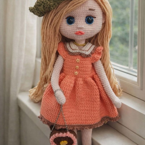 Knitted doll new, handmade