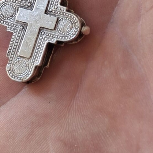 Silver Christian amulet pendant, Greek made, vintage