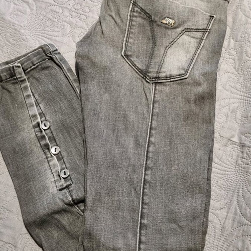 Grey women's Miss Sixty jeans like new with decorative buttons