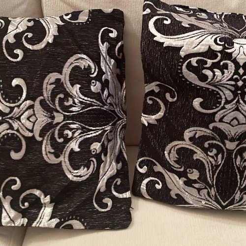 Decorative sofa covers set of 2 black with silver, new