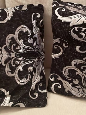 Decorative sofa covers set of 2 black with silver, new