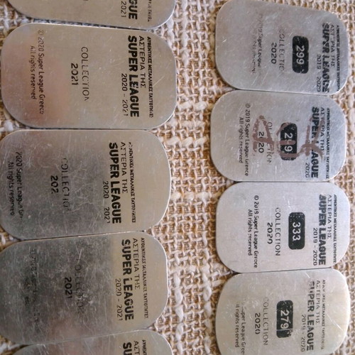 Super League metal tags collection 18 pieces 2017-2021 like new