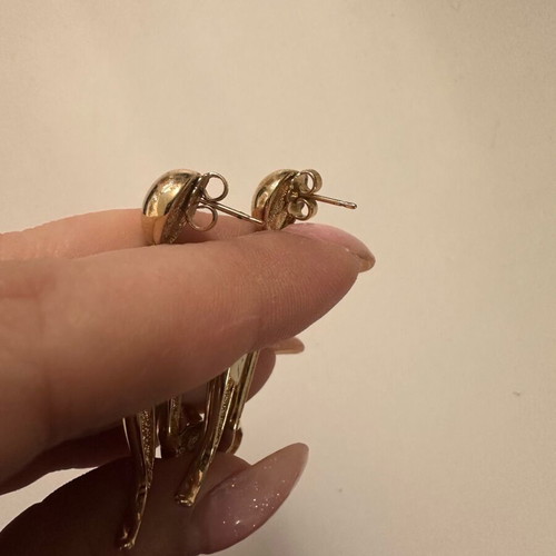 Cat Earrings used, gold color