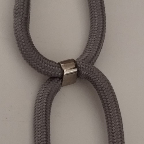 Mobile phone case lanyard new, gray with silver metal details