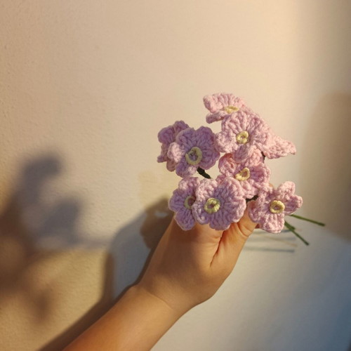 Bouquet handmade crocheted flowers like new