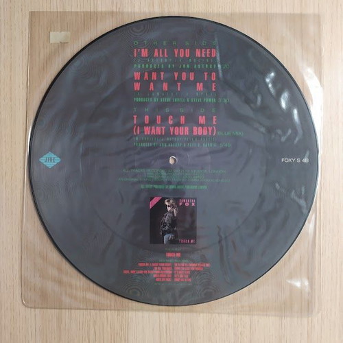 Samantha Fox I'm All You Need Touch Me vinyl 12" picture disc 1986 like new