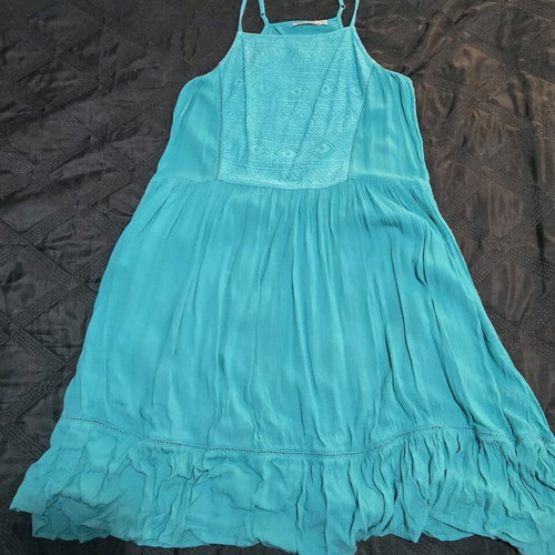 Attrativo linen-type dress turquoise like new