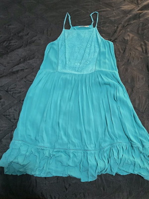 Attrativo linen-type dress turquoise like new