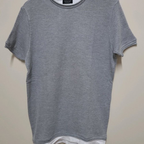 Men's gray cotton T-shirt Zara like new, size L