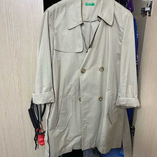 Benetton women's trench coat new, beige, size L