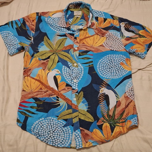 Marfinno Floral Short-Sleeve Stretch Shirt New, Sizes M and L