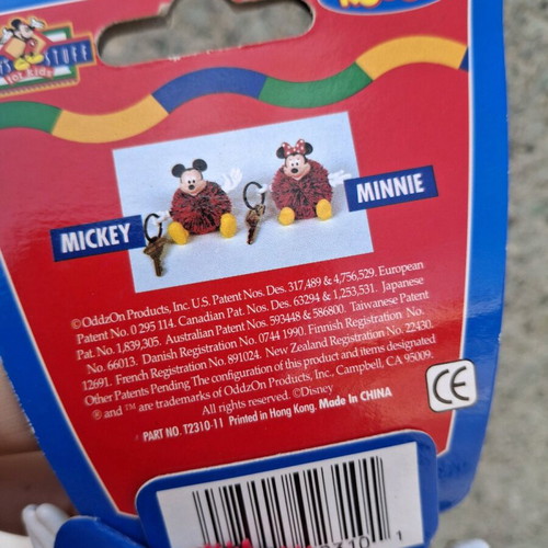 Set of 2 collectible Mickey and Minnie Koosh keyrings like new