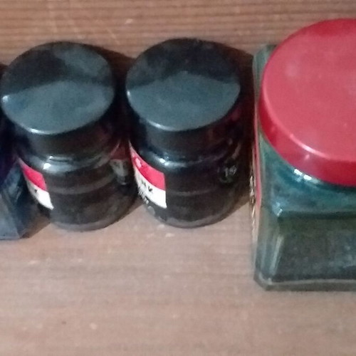 Ink bottles used, set of 8 collectible Liberty, Carter, Elvita