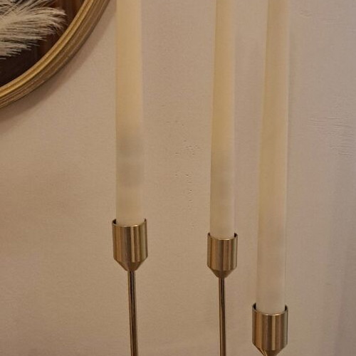 Set of 3 metal candlesticks like new