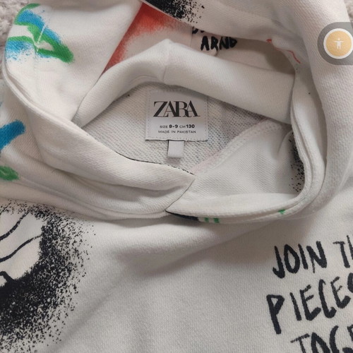 Zara hoodie like new, white multicolor