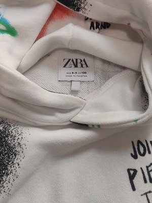 Zara hoodie like new, white multicolor