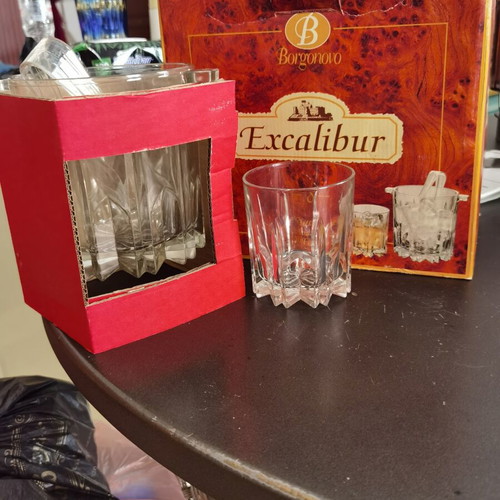 Whiskey set with glasses and ice bucket, new